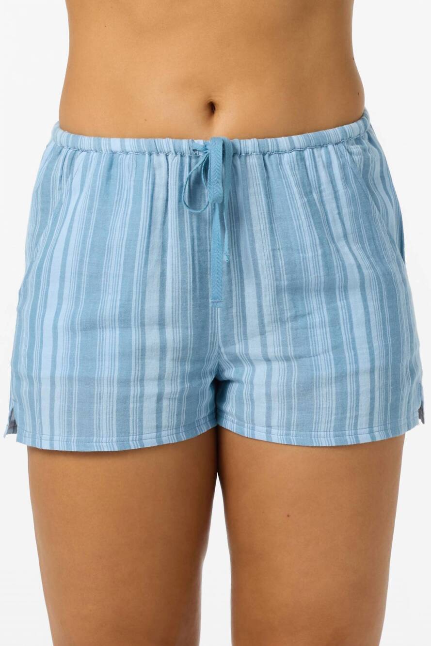 NEW O'NEILL brenda waves stripe beach short in chambray blue